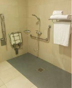 Accessible bathroom with shower seat