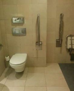 Toilet in accessible bathroom