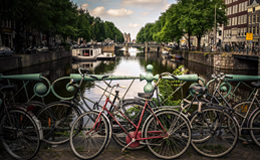 Amsterdam, Typical Bikes and Canal