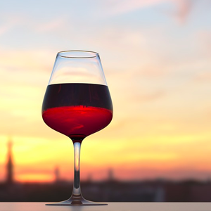 Red wine sunset