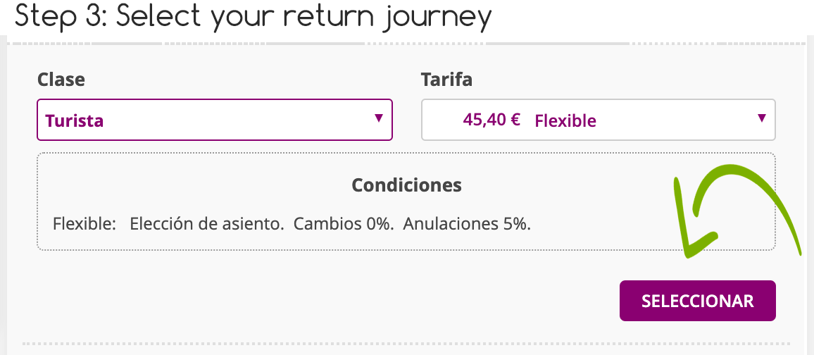 Step 3 buying your own Renfe Tickets