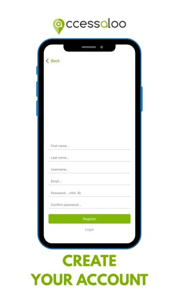 Accessaloo Create account Fields to fill in when creating an account on accessaloo
