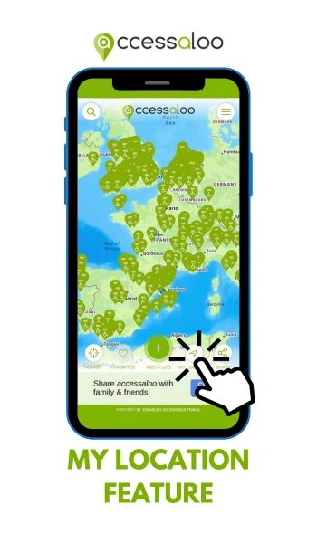 Accessaloo My Location Clicking on the 'my location' feature in the accessaloo app