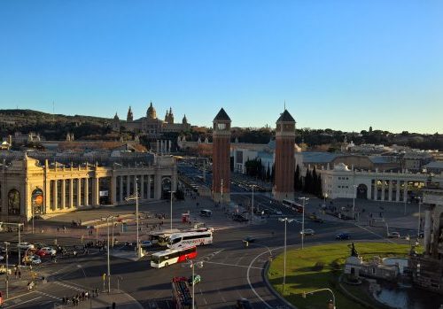 View of Plaza de Espana from Arenas de Barcelona