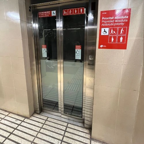 Elevator inside metro station