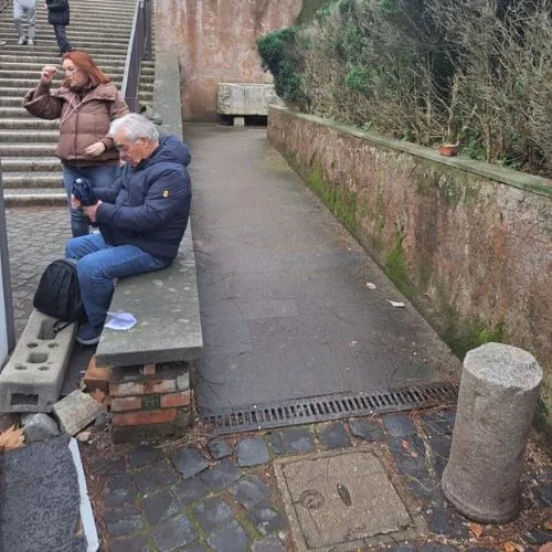 Entrance Palatine hill with ramp and stairs