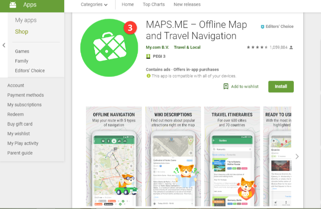 maps.me android store