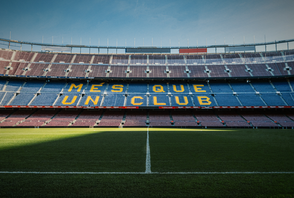 Inside Camp Nou pitch Inside Camp Nou pitch