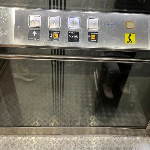 Inside the elevator