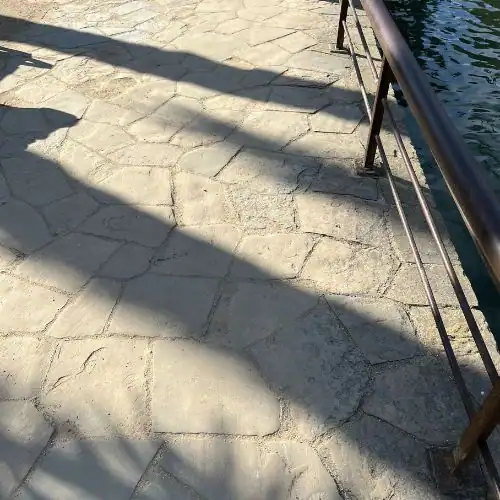 stone path next to lake