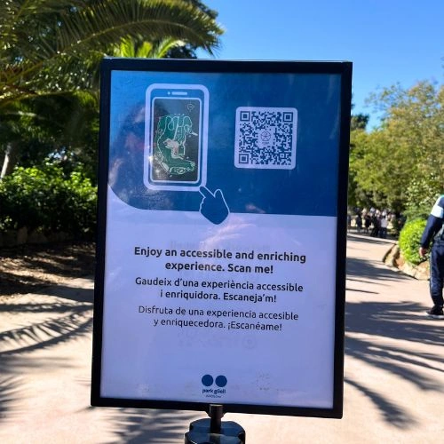 QR code for accessibility app QR code for accessibility app at Park Guell