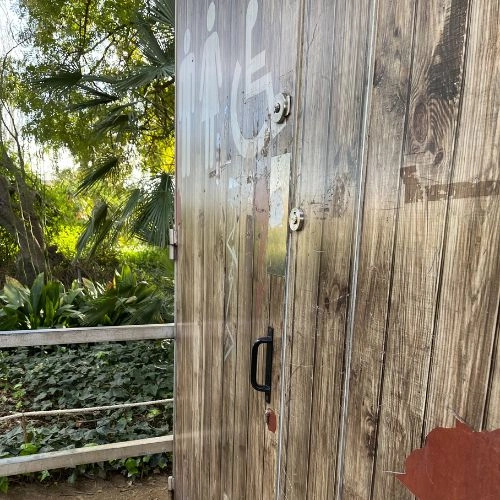restroom door outside
