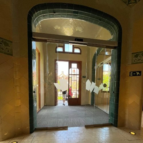 Sliding automatic door at Hospital de Sant Pau
