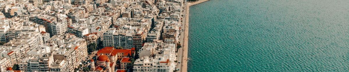 Thessaloniki view from city and ocean